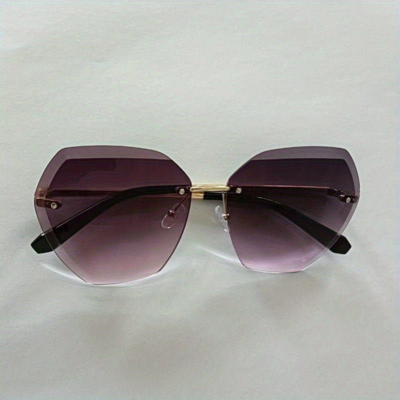 Large Rimless Sunglasses Gradient Glasses UV400