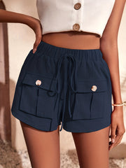 Y2K Elastic Cargo Shorts High Waist Pocket Shorts Casual Women's Clothing