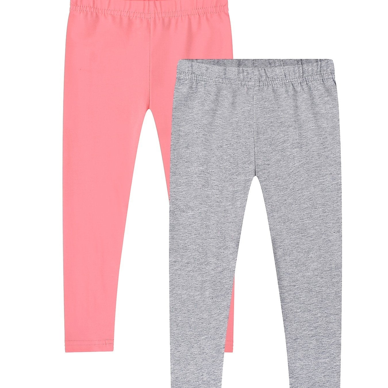 2pcs Girls Stretch Soft Leggings Solid Pants Kids Clothes