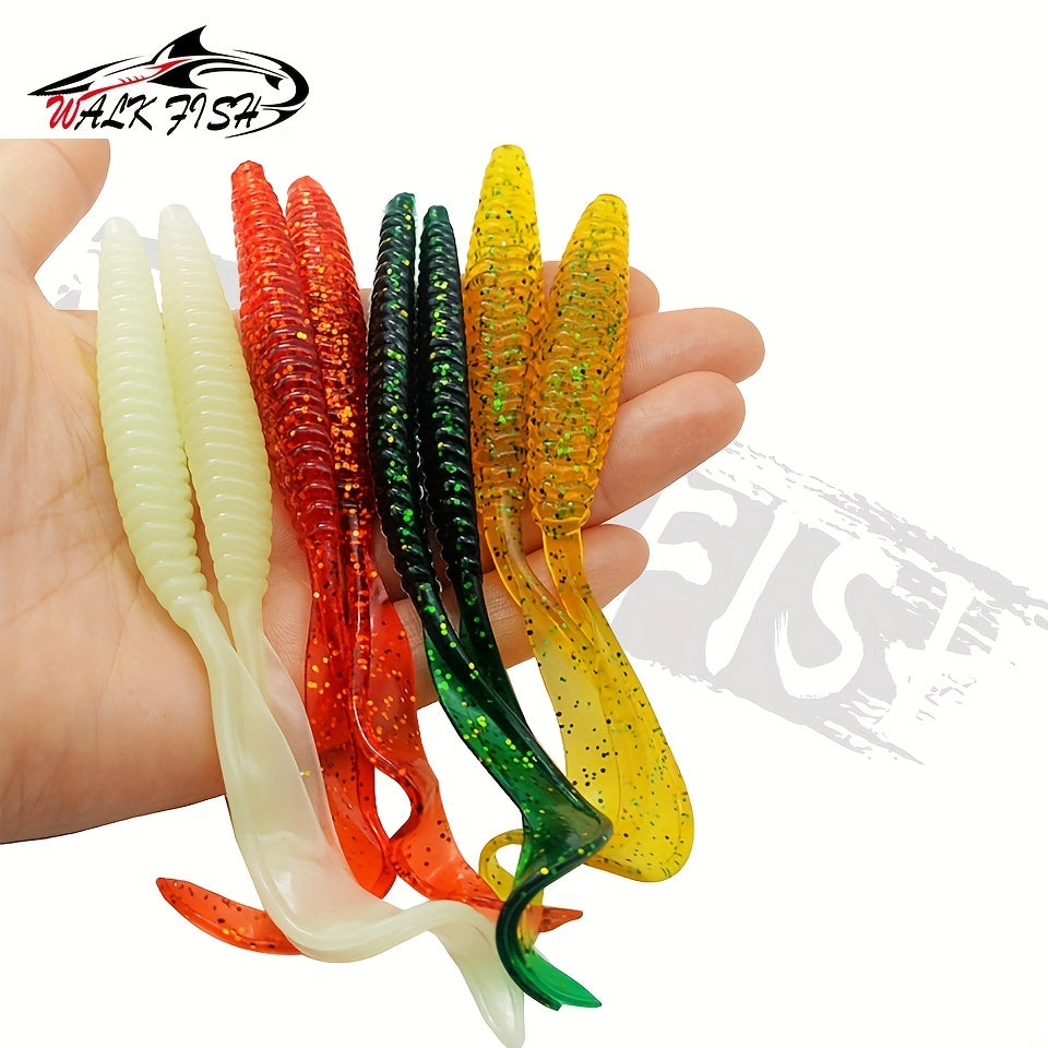 5pcs Soft Fishing Lure Twister Tail Bass Baits