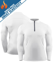 Men's Quick Drying Compression 1/4 Zip Pullover Long Sleeve Base Layer