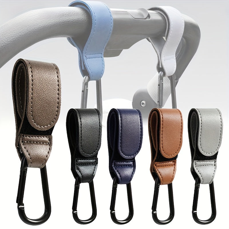 Stroller Hook PU Leather Child Stroller Organizer Baby Diaper Bag Strap