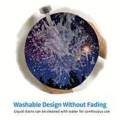 Fireworks Pattern Round 20x20cm Game Mouse Pad with Rubber Seam Border