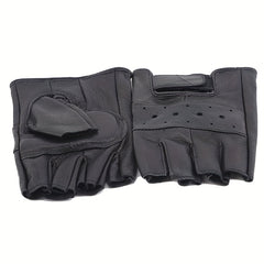 Men's Leather Half Finger Gloves for Sports Motorcycle