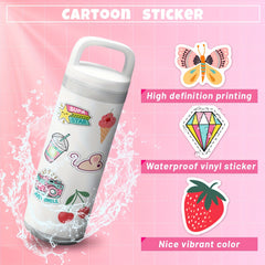 100pcs Waterproof Vinyl Stickers For Water Bottles Laptop Phone Skateboard