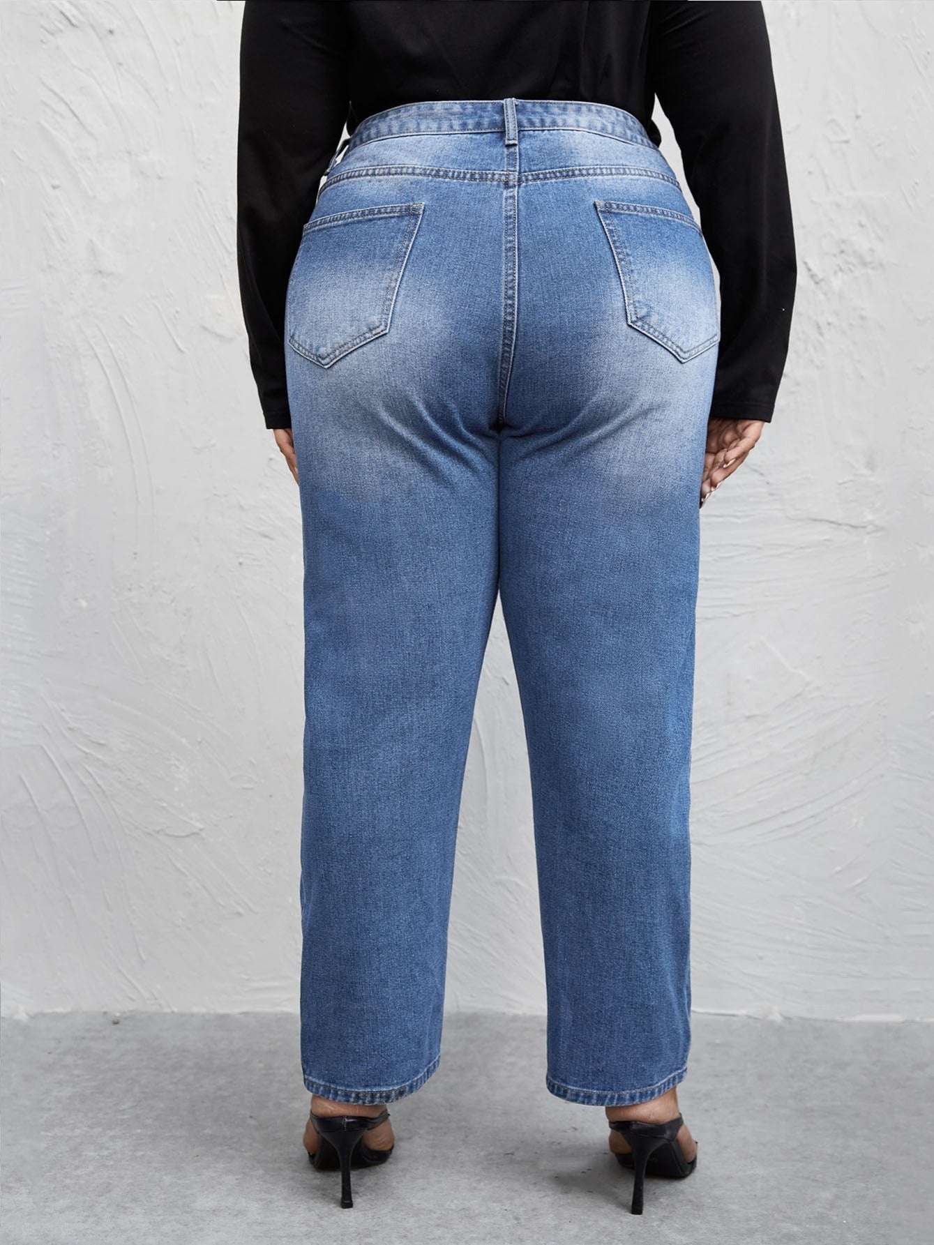 High Waist Straight Leg Jeans