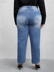High Waist Straight Leg Jeans