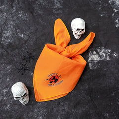 Halloween Witch Bandana Orange Cartoon Print Square Scarf Hip Hop Neckerchief