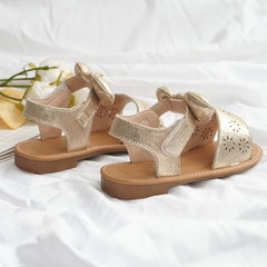 Bowknot Open Toe Sandals For Girls Lightweight Breathable Sandals