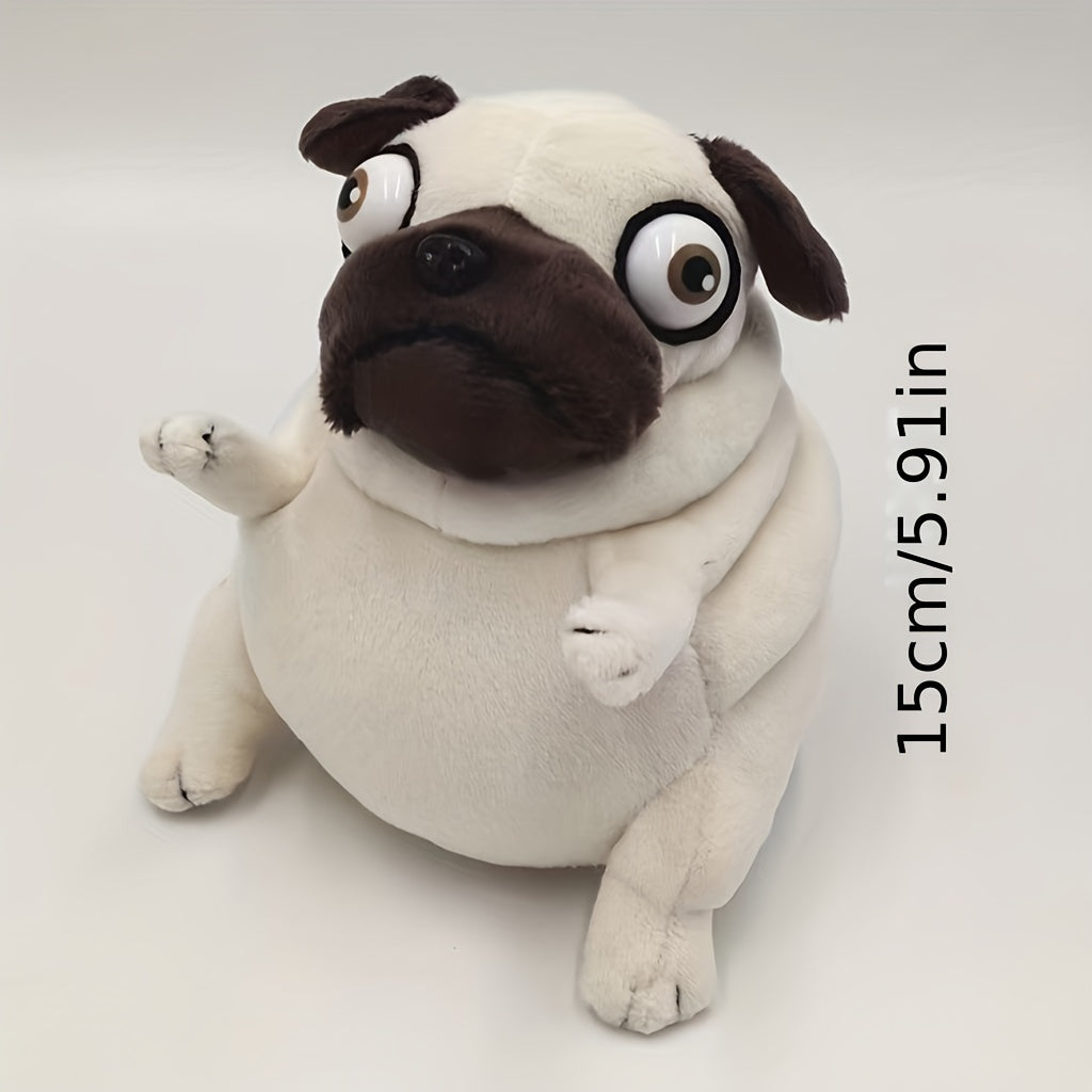 1pc Pug Bulldog Plush Toy Stuffed Dog for Halloween Birthdays Room Decorati