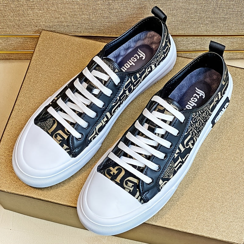 Men's Leather Casual Sneakers Lightweight Non Slip Shoes