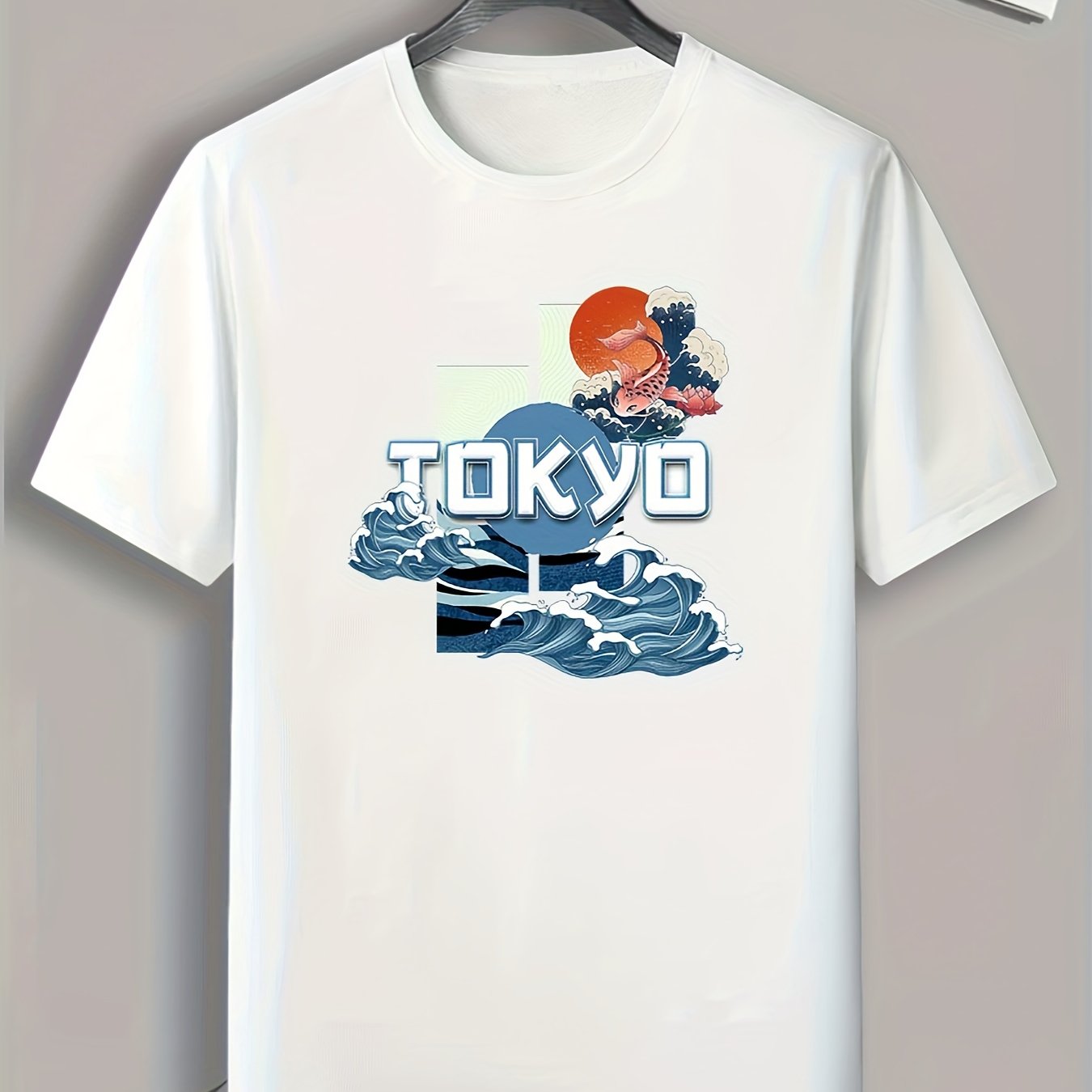 Tokyo Pattern Print Men's Comfy Sports T-shirt