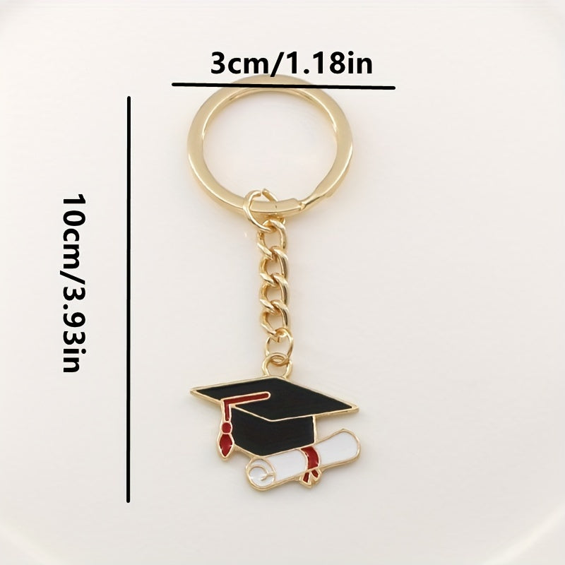 Bachelor Cap Keychain Graduation Gift Earbud Case Accessory