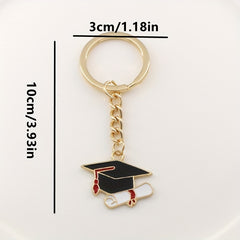 Bachelor Cap Keychain Graduation Gift Earbud Case Accessory