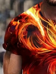 Men's Flame Phoenix 3D Print T Shirt for Summer