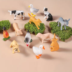 12pcs Animals Mini Farm Animal Figurines Plastic Educational Toys Gift