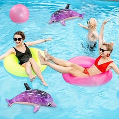 Inflatable Dolphins Water Party Toys - Purple/Gray - Pool & Beach Splash Toys
