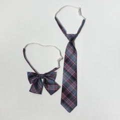 2pcs Red Plaid Bow Tie Neck Tie College Style Dress Shirt Accessory