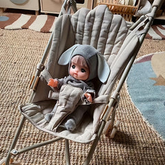 Apricot Iron Baby Doll Stroller with Storage Bag Foldable Toy Pram