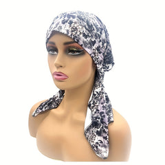 Paisley Print Turban Cap Elastic Head Scarf Lightweight Hijab Hats for Women