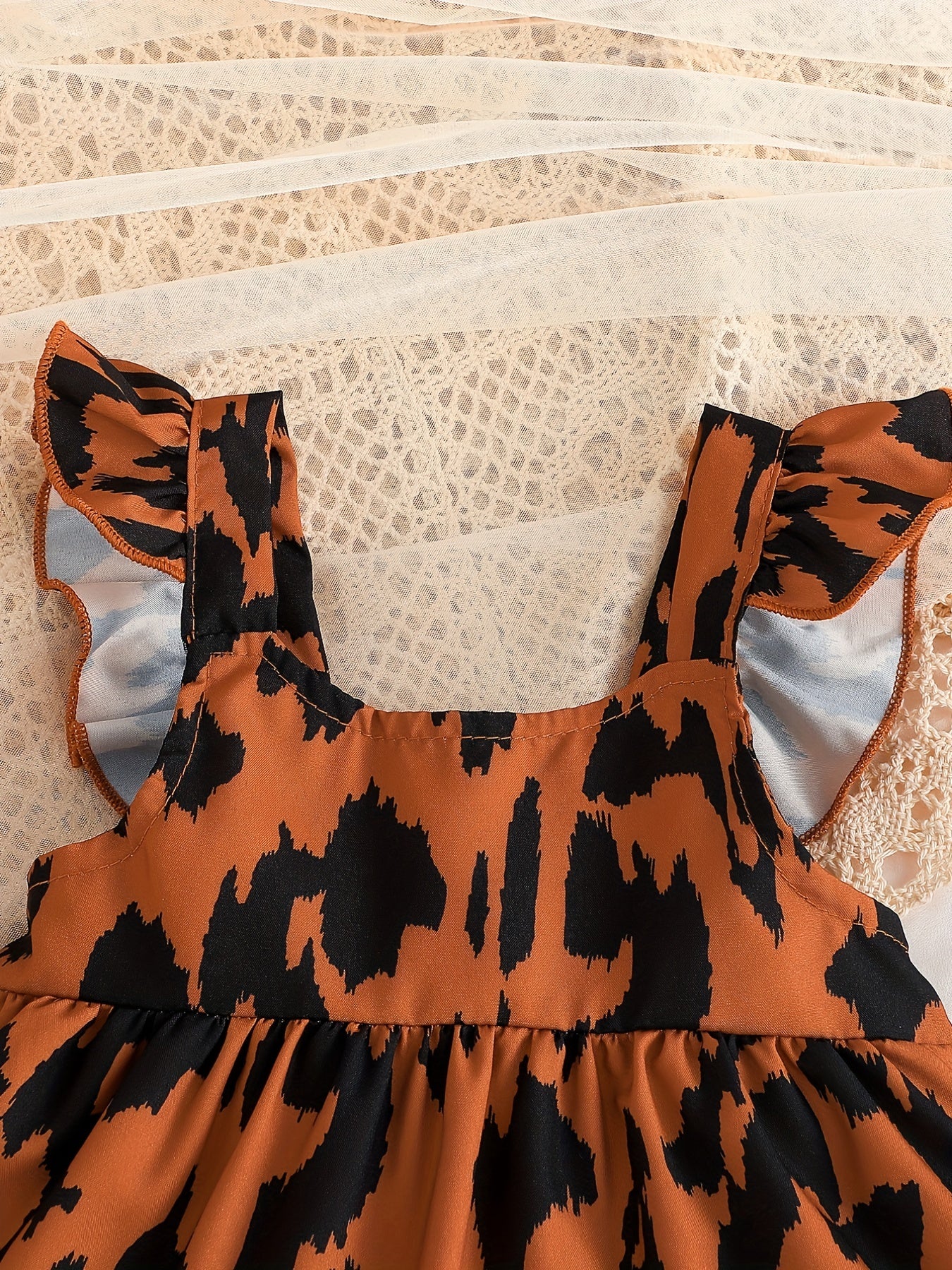 Baby Girls Casual Leopard Print Sleeveless Dress