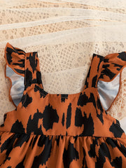 Baby Girls Casual Leopard Print Sleeveless Dress