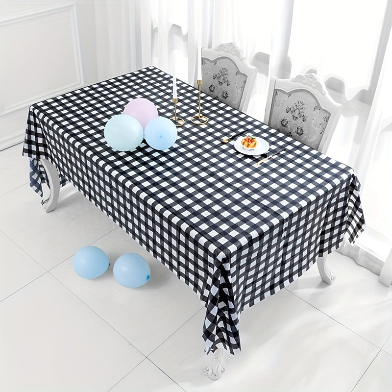 Plaid Printed Table Cloth Waterproof Christmas Birthday