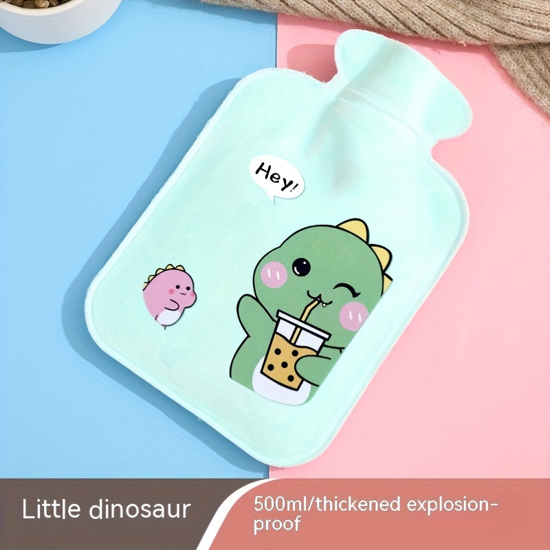Plush Hand Warmer Hot Water Bottle Portable Small Print Design