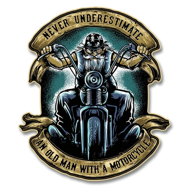 Old Man With A Motorcycle 15 24 Cm Decal For Vehicle