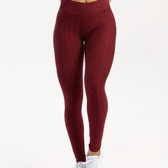 Honeycomb Jacquard Yoga Sports Pants Butt Lifting Slimming Leggings