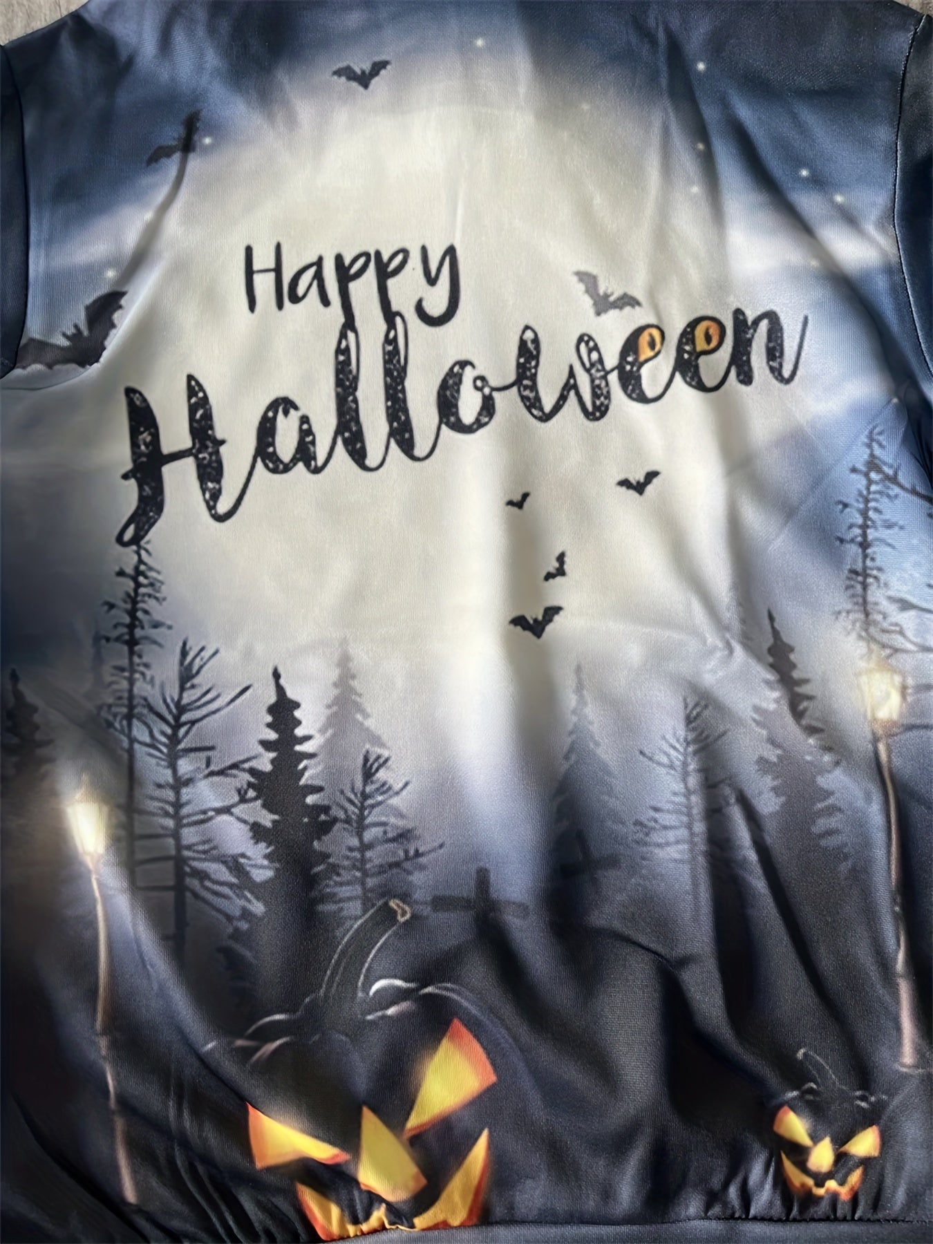 Kids Halloween Moon Print Hoodie - Boy's & Girl's