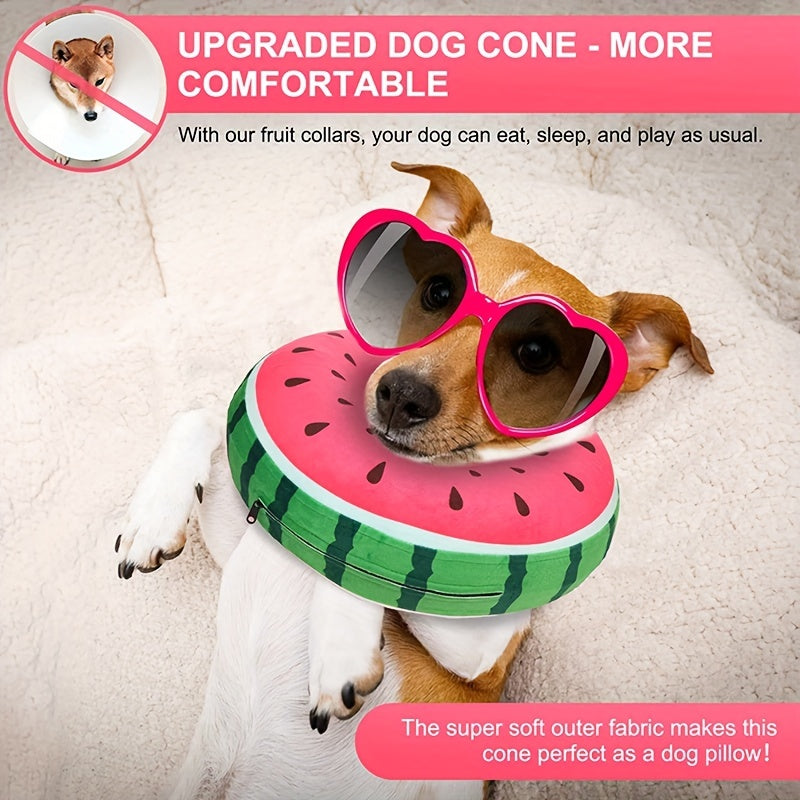 Soft Inflatable Recovery Collar for Dogs and Cats Watermelon
