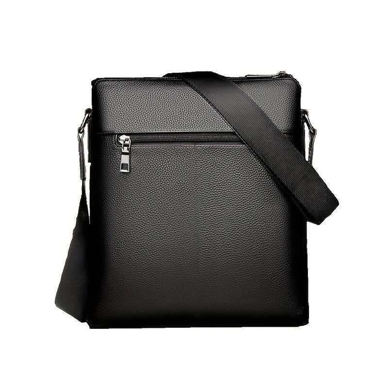 Men's Business PU Leather Crossbody Bag Large Capacity Messenger Bag