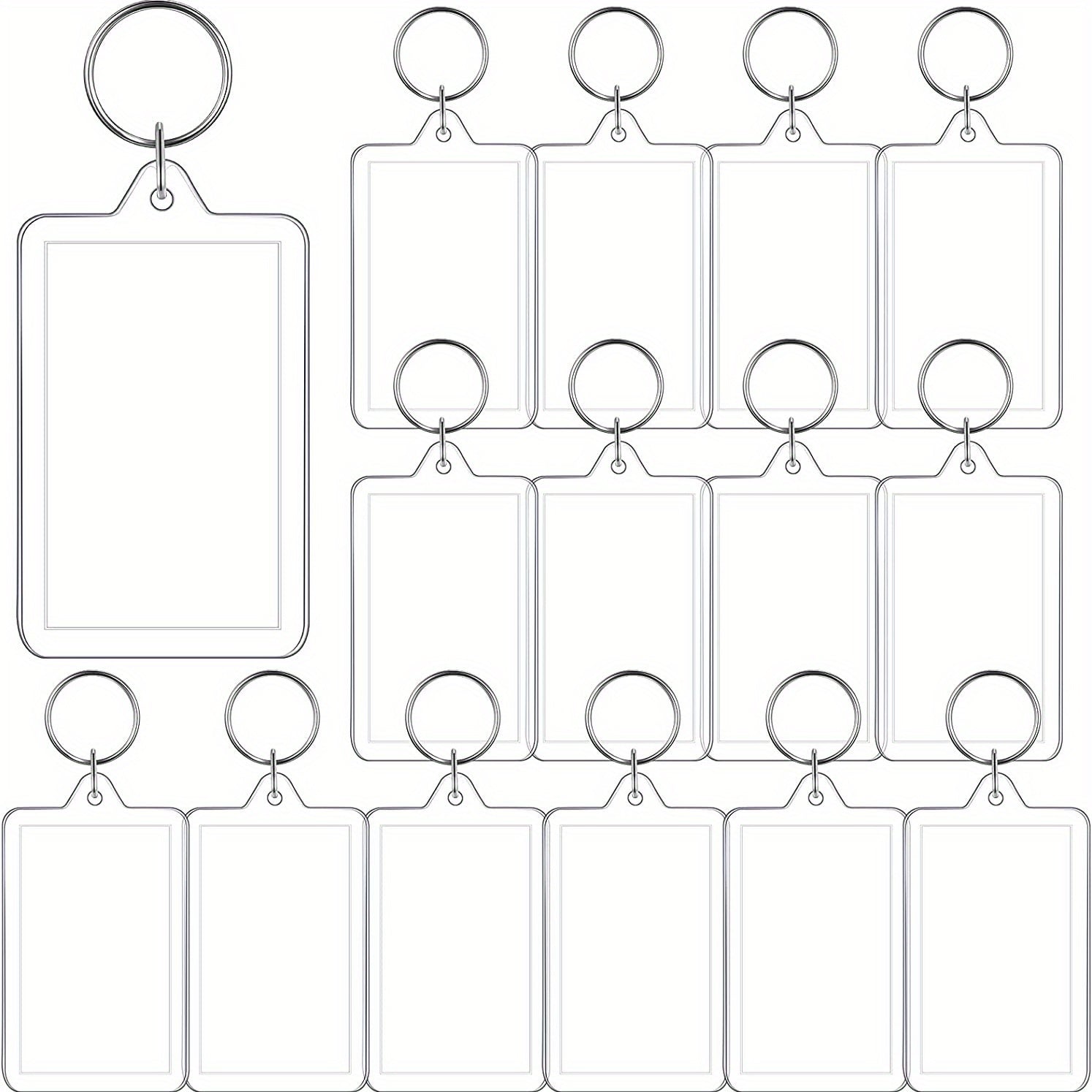 10 PCS Acrylic Photo Frame Keychain Holder DIY Craft
