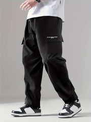 Print Drawstring Cargo Pants Loose Casual Outdoor Straight Leg