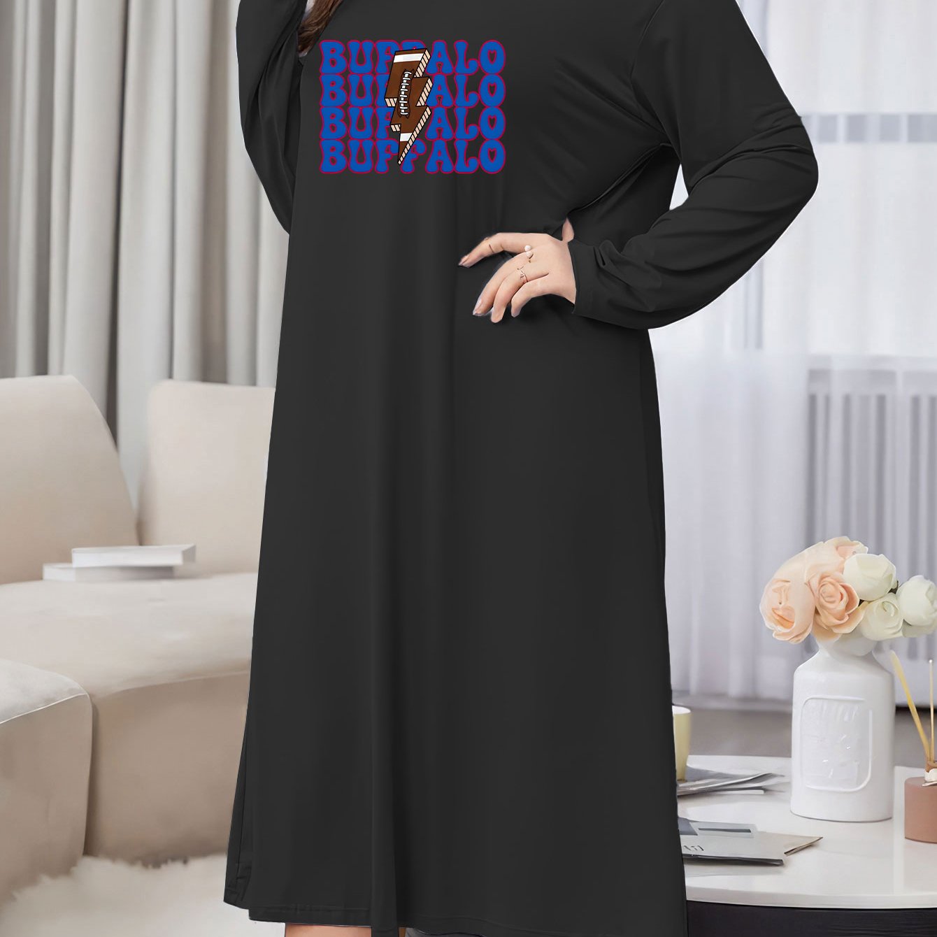 Casual Letter Print Sleep Dress
