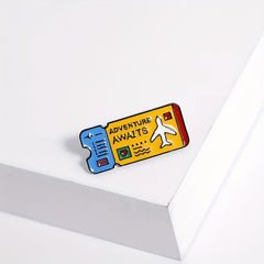 Stylish Airplane Ticket Brooch Metal Pin Buckle Accessory