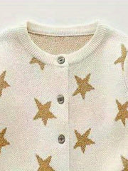 Baby Star Knit Sweater Coat Button Cardigan Top