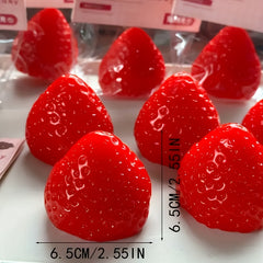 3PCSTPR Strawberry Stress Relief Squeezing Toy Soft Silicone Texture DIY Home
