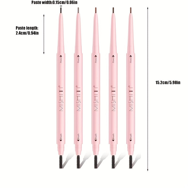 Dual Ended Waterproof Eyebrow Pencil Long Lasting Smudge Proof