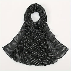 Polka Dot Thin Scarf Solid Shawl Women Hijab Casual Windproof Head Wrap