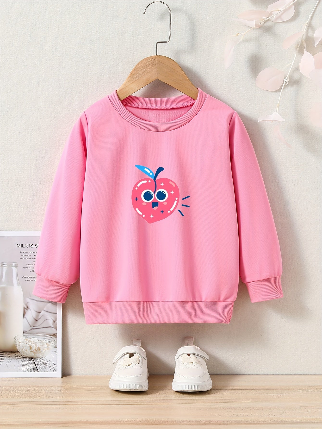 OERYUI Cartoon Peach Graphic Sweatshirt Kids Pullover Comfy Clothes Gift
