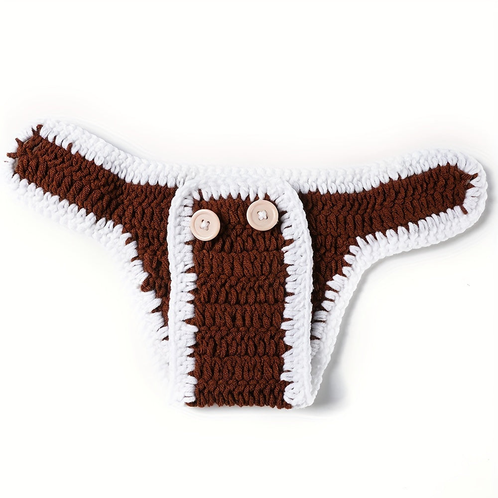 Newborn Football Crochet Outfit Set 3 Piece Photography Keepsake Ensemble
