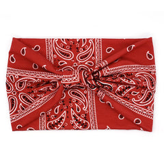 Paisley Print Headband Wide Solid Stretch Sports Hair Band for Women