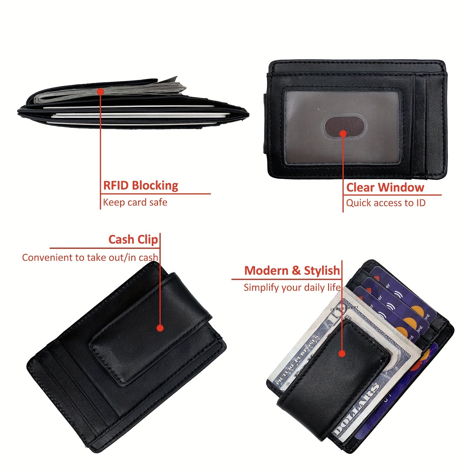 Leather Card Holder Casual Large Capacity Card Holder