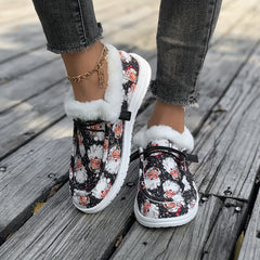 Christmas Santa Print Flat Non Slip Skate Shoes