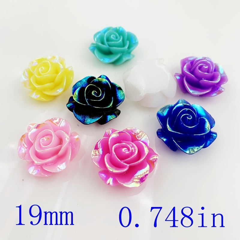 10pcs 20mm Rose Shape Flatback Resin - Wedding Nail Art Decoration
