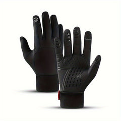 Cycling Full Finger Gloves Windproof Waterproof Touch Screen for Men Women