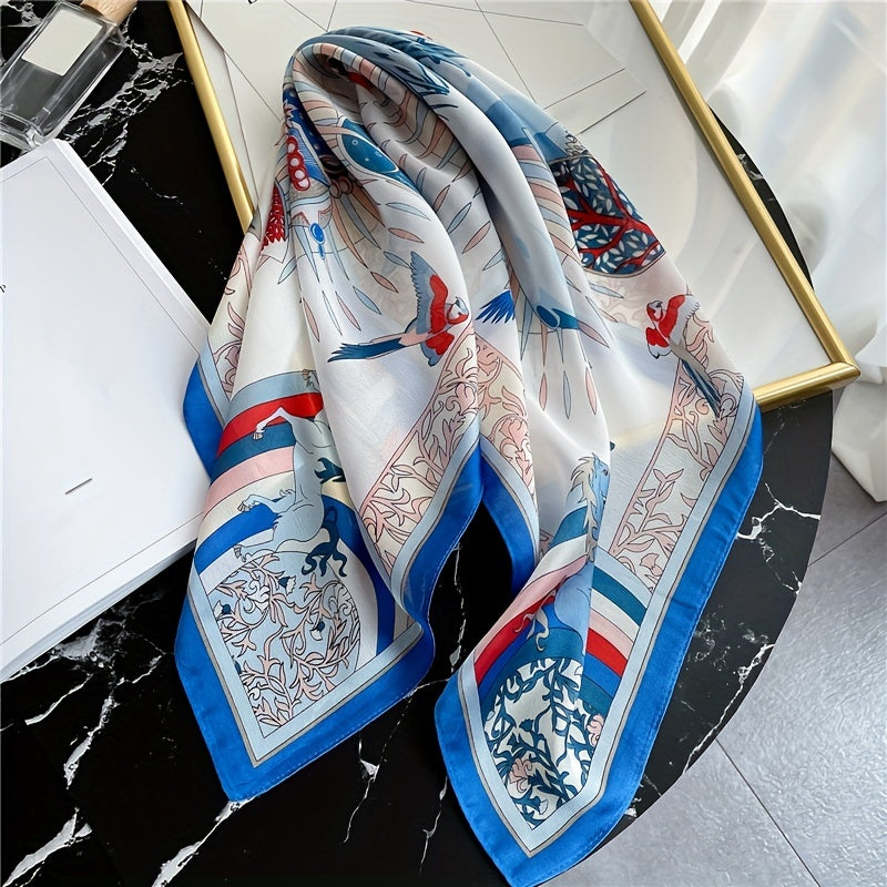 Unicorn Pattern Bandana Silk Scarf Casual Shawl