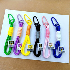 Nylon Braided Rope Keychain Metal Buckle Outdoor Camping Hiking
